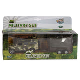 Kids Globe Globe Die Cast Land Rover med trailerhær, 27 cm