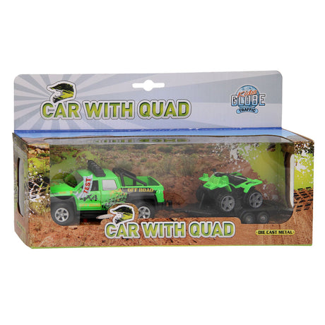 Kids Globe Globe SUV with trailer and quad light and sound