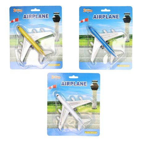 Avion à tirer moulé sous pression 2 jeux, 14 cm