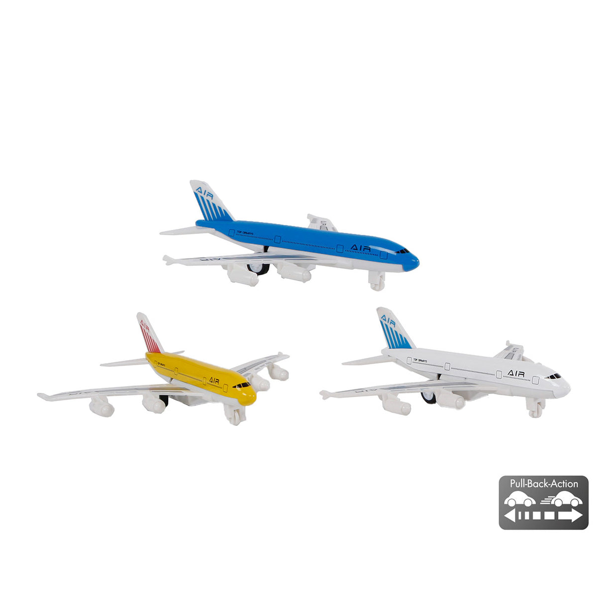 Avion à tirer moulé sous pression 2 jeux, 14 cm