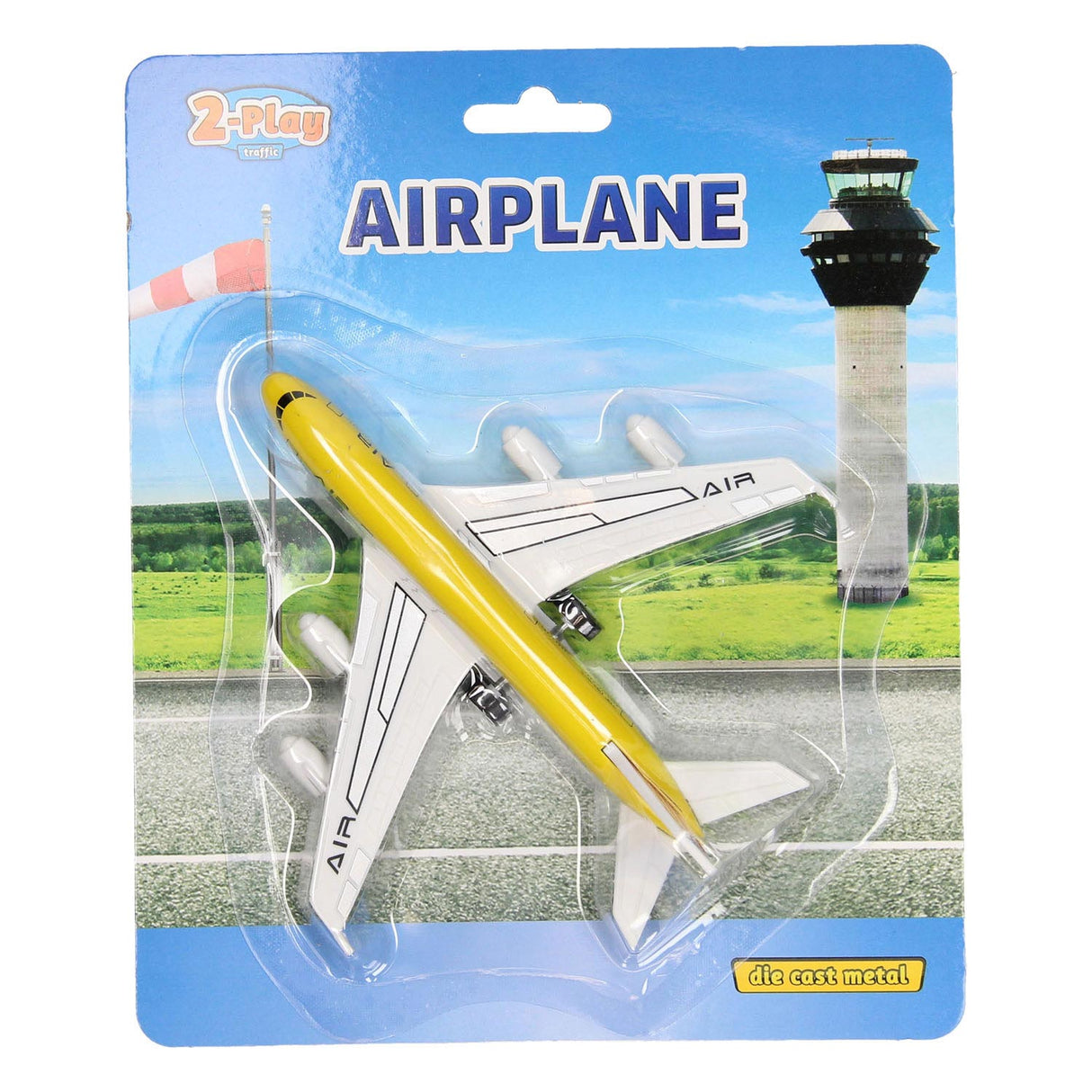Avion à tirer moulé sous pression 2 jeux, 14 cm