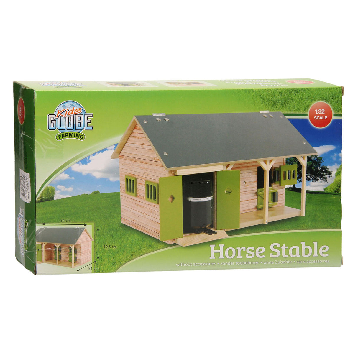 Écurie pour enfants globe avec 2 boxes et débarras 1:32