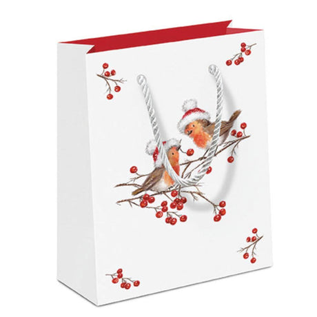 Sac cadeau Ambiente Rouges-gorges de Noël