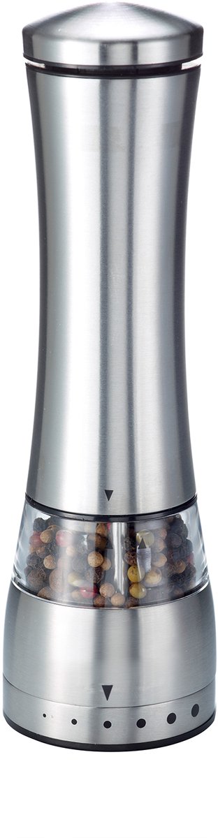 Moulin à sel et poivre Westmark, électrique, avec broyeur en céramique, hauteur : 21,5 cm, acier inoxydable, automatique, argent, 63582260