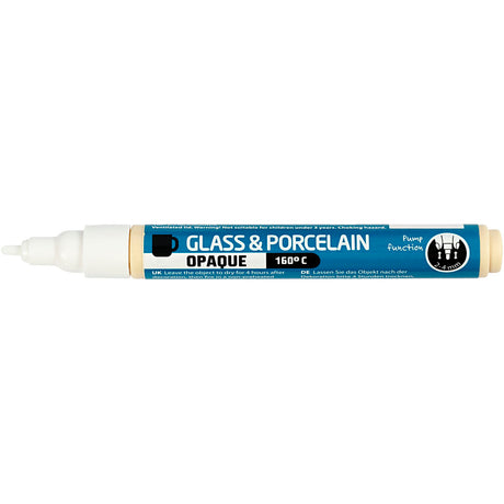 Société Creativ https: www.cchobby.nl épaisseur de ligne de marquage pour verre et porcelaine-2-4-mm-opaque-white-1-piece