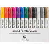 Société créative https : www.cchobby.nl marqueurs pour verre-porcelaine-épaisseur de ligne-1-2-mm-semi-opaque-diverses-couleurs-12-pièces-1-boîte
