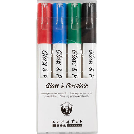Marqueurs de couleur pour verre et porcelaine Creativ company, 4 pcs.