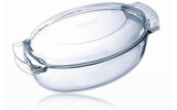 Plat ovale essentiel en Pyrex avec couvercle en verre 38x23cm 5,8l