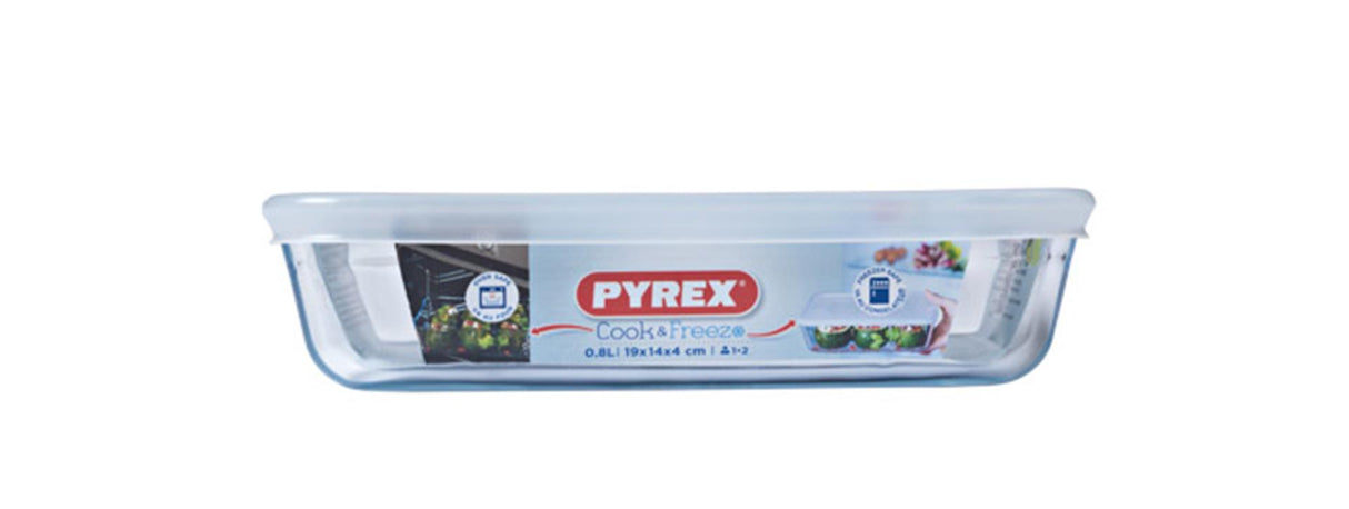 Bol en pyrex avec couvercle en plastique 0,8l