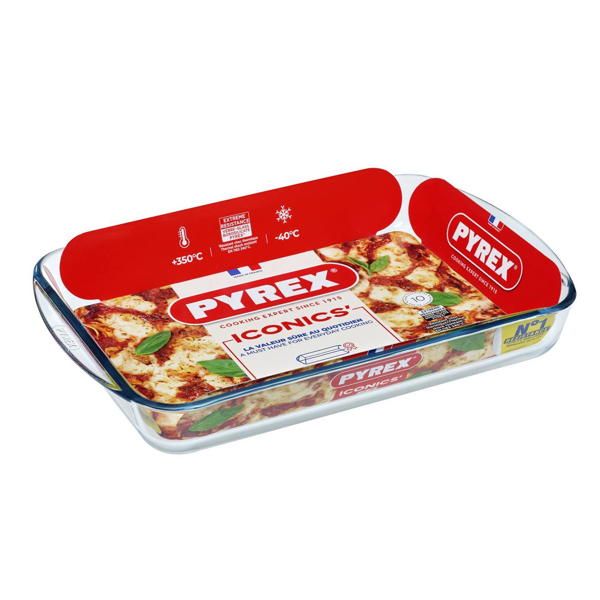 Plat de cuisson en Pyrex 40x27x6cm verre 3,7l