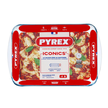 Plat de cuisson en Pyrex 40x27x6cm verre 3,7l