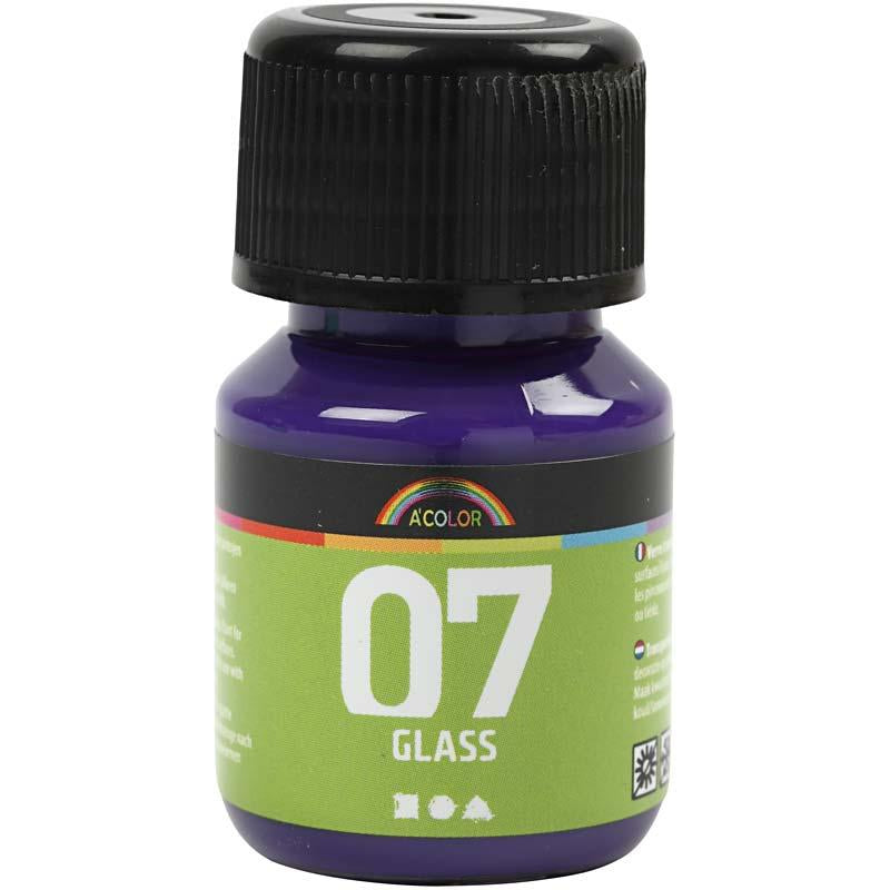 Peinture en verre permanente - Violet rouge, 30 ml