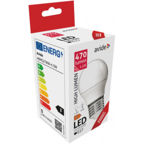 Avide globe led mini g45 4.5w e27 ww