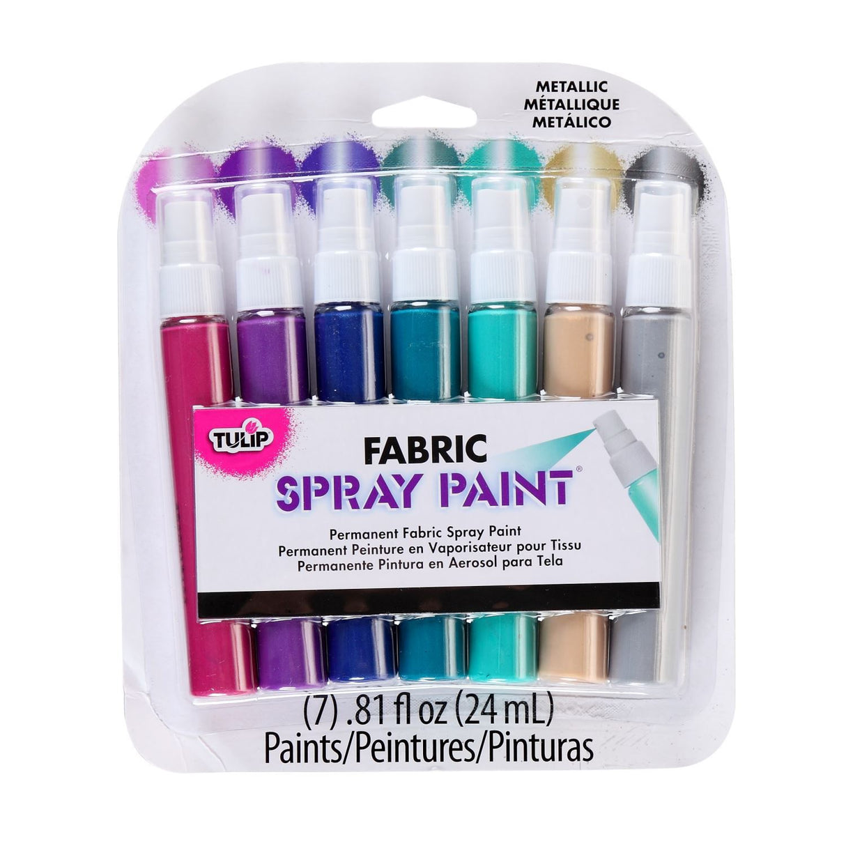 Tulipe • peinture en aérosol textile 24ml métallisé 7pcs.