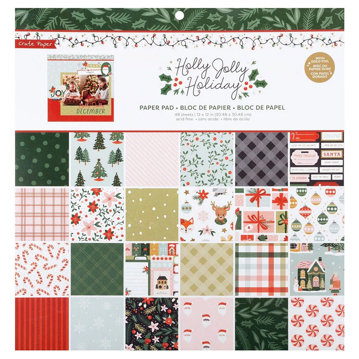 Papier en caisse • bloc de papier Holly Jolly Holiday