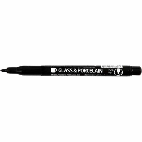 Creativ Company Contourstift pour le verre et la porcelaine noire, Dike de ligne de 1 à 3 mm