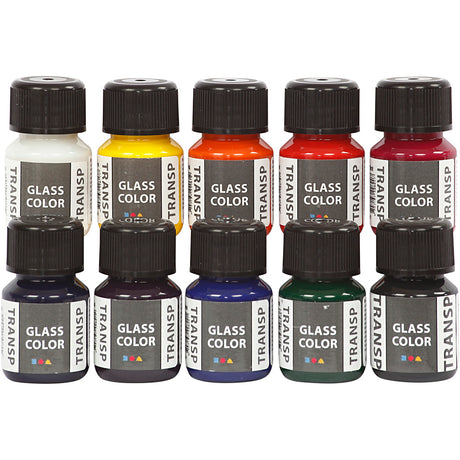 Couriv Company Couleur en verre transparent couleur de peinture en verre, 10x30 ml