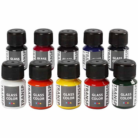 Couriv Company Couleur en verre transparent couleur de peinture en verre, 10x30 ml