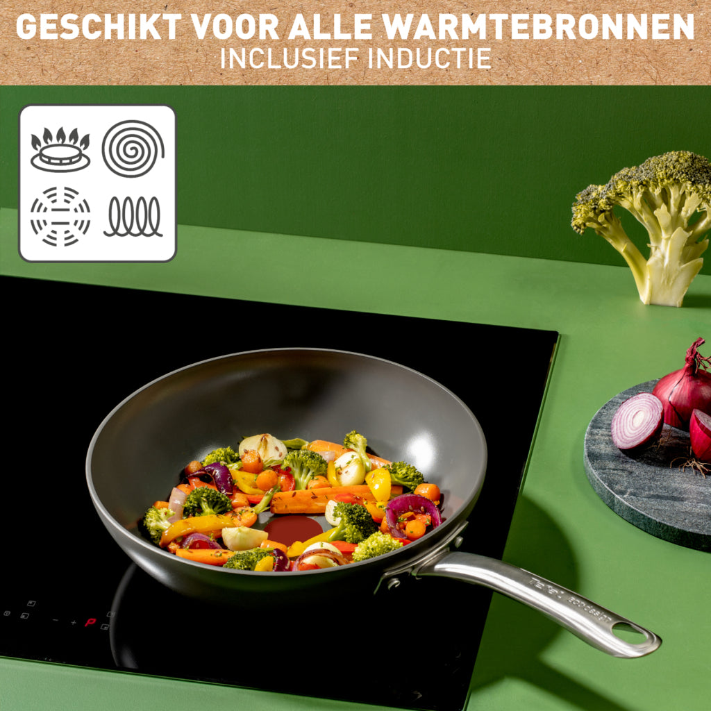 Tefal c42419 renouveler+ poêle wok en céramique 28 cm