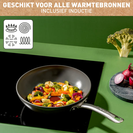 Tefal c42419 renouveler+ poêle wok en céramique 28 cm