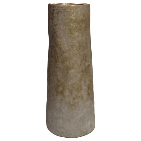 Mansion atmosphere vaas isa beige wit keramek 11.5x29cm