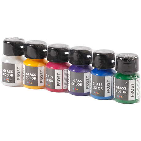 Creativ Company Couleur en verre de givre couleur de peinture en verre, 6x30 ml