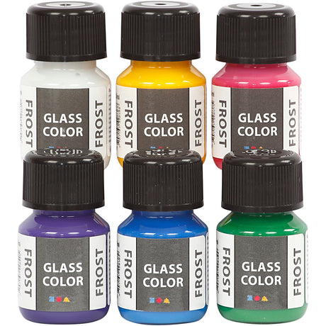 Creativ Company Couleur en verre de givre couleur de peinture en verre, 6x30 ml