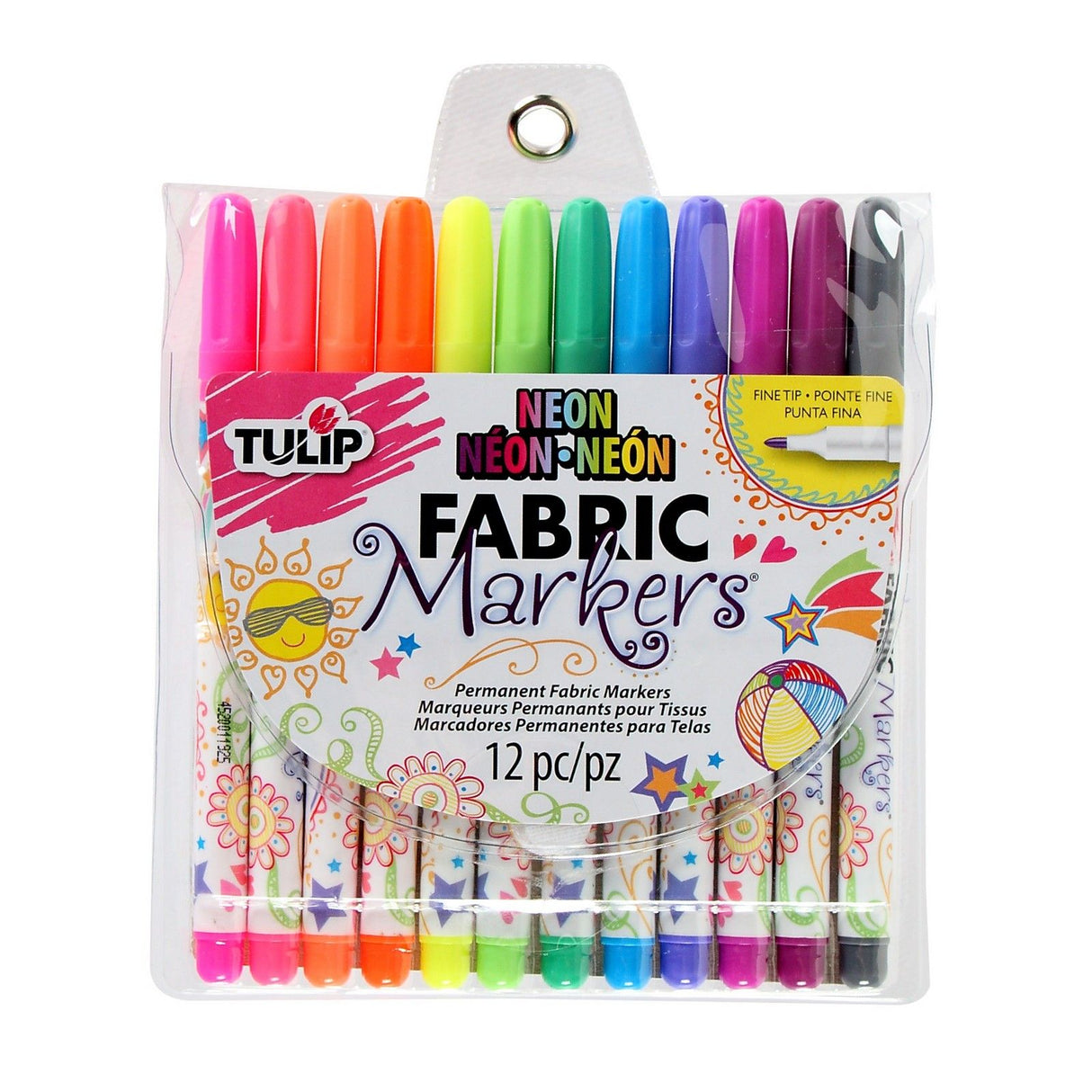 Tulipe • marqueurs textiles néon 12 pcs.