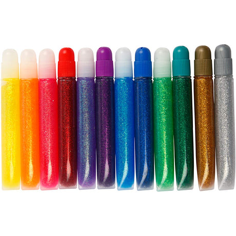 Colle pailletée Creativ company, 12x10 ml 1 boîte