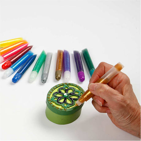 Colle pailletée Creativ company, 12x10 ml 1 boîte