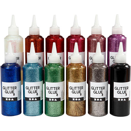 Colle pailletée Creativ company, différentes couleurs, 12x118 ml 1 boîte