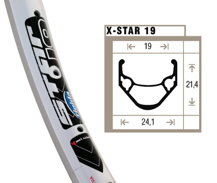 Shining Rigida X-Star 19 Rim White Etro 507-19 (24x1,75) 36-organe