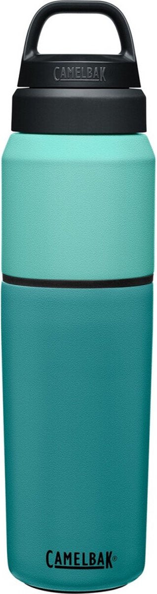 Camelbak multibev vide acier inoxydable - bouteille d'eau avec tasse à thé café amovible - 650 ml + 500 ml - vert vert (lagon côtier)