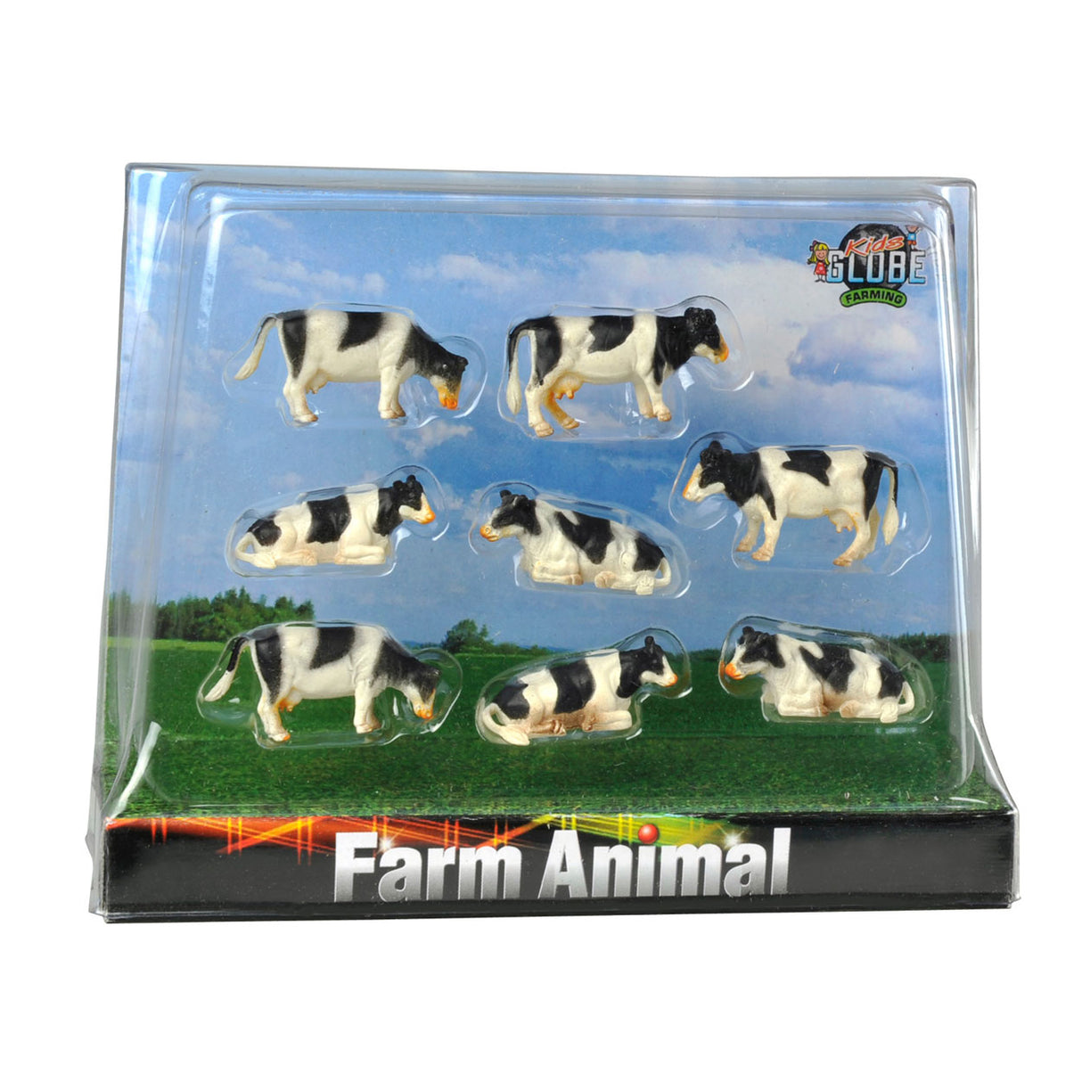 Kids Globe Globe Cows Black White, 8 .. 1:87