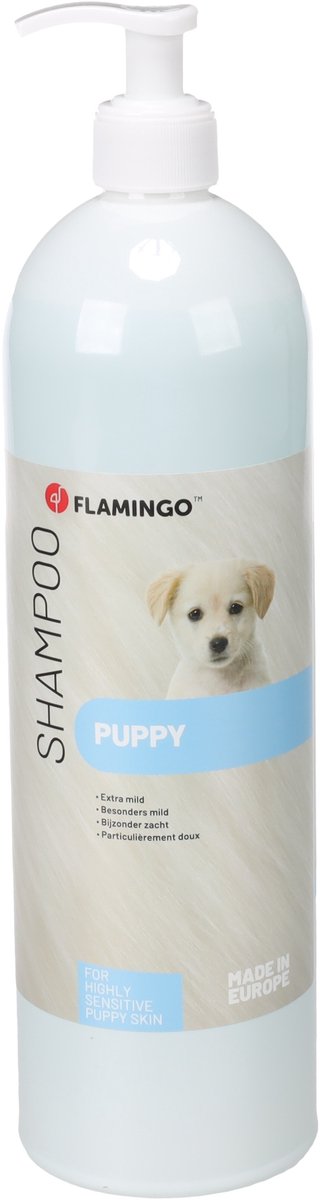 Shampoing pour chien Flamingo chiot – 1l – shampoing extra doux pour peau sensible du chiot – soin doux –