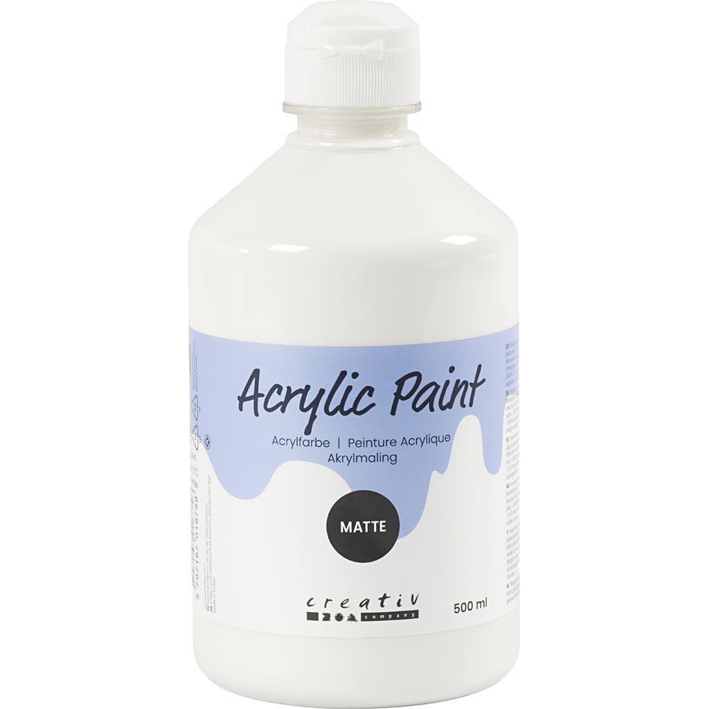 Peinture acrylique Creativ company mate, blanche, 500 ml 1 bouteille