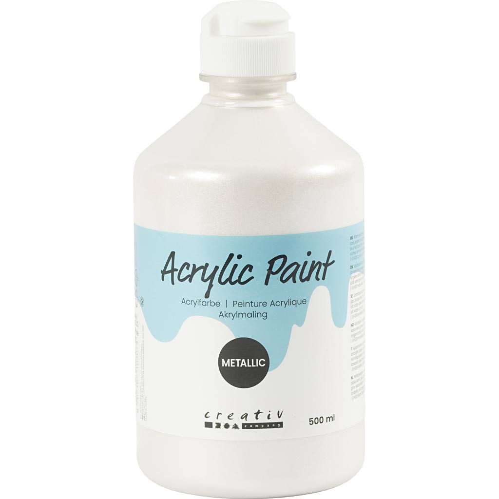 Peinture acrylique A-color métallisée, métallisée, blanche, 500 ml 1 bouteille
