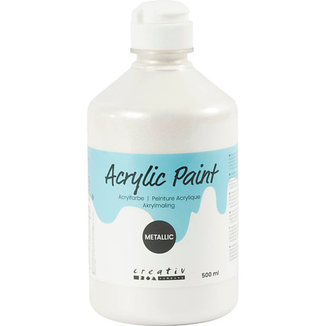 Peinture acrylique A-color métallisée, métallisée, blanche, 500 ml 1 bouteille
