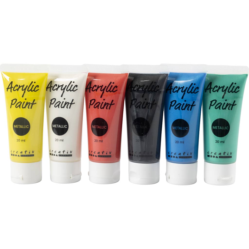 Peinture acrylique A-color métallisée, métallisée, couleurs standards, 6x20 ml 1 boîte