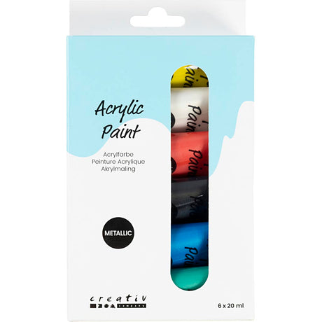 Peinture acrylique A-color métallisée, métallisée, couleurs standards, 6x20 ml 1 boîte