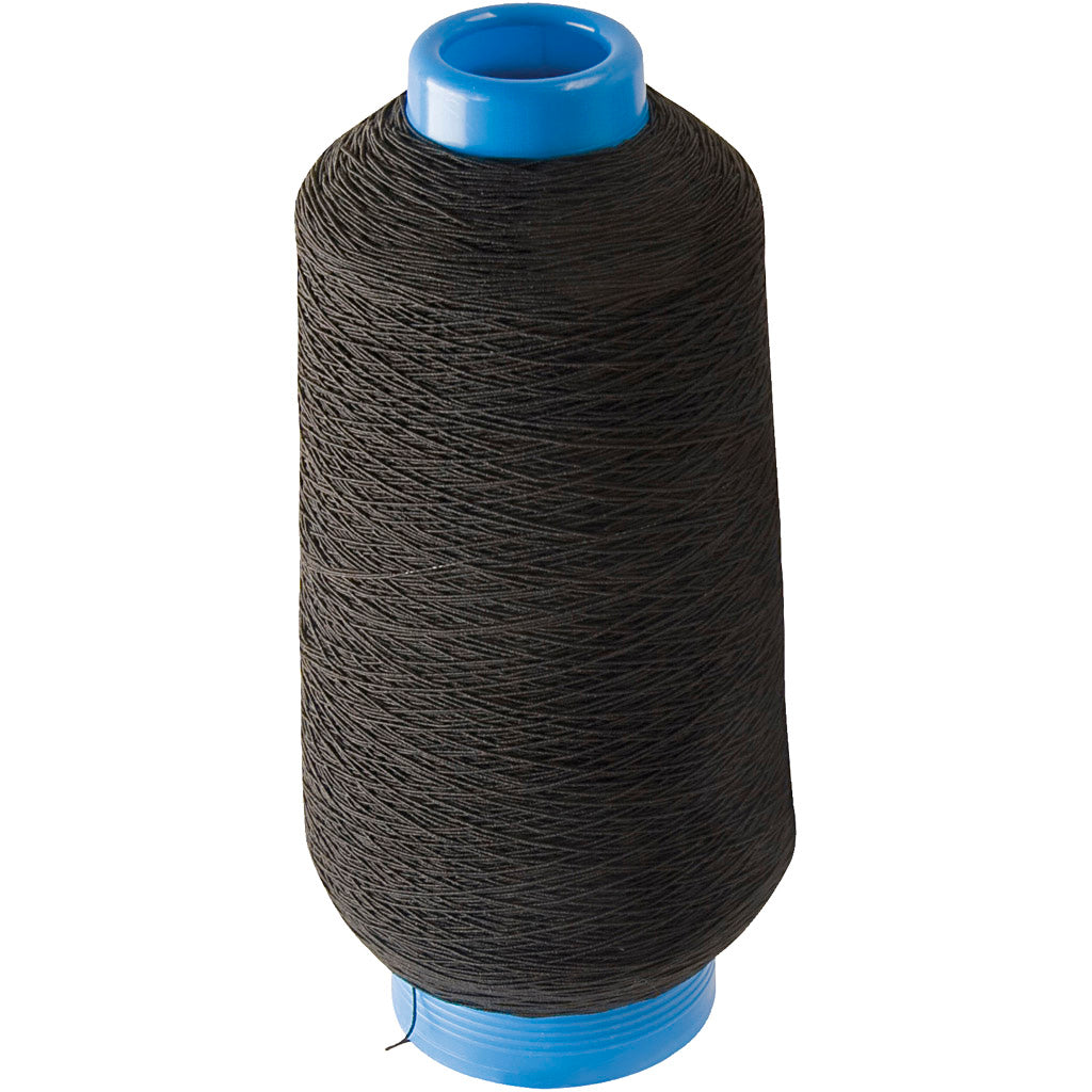 Creativ Company Dun Round Elastiche Yarn Black, 1500m