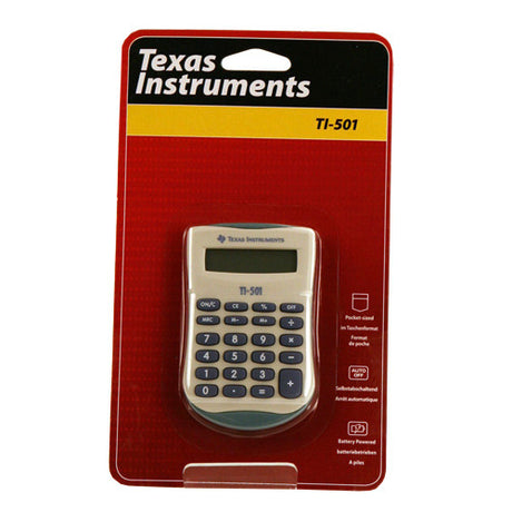 Texas instruments calculatrice de poche ti-501 bleu, blanc 8 caractères