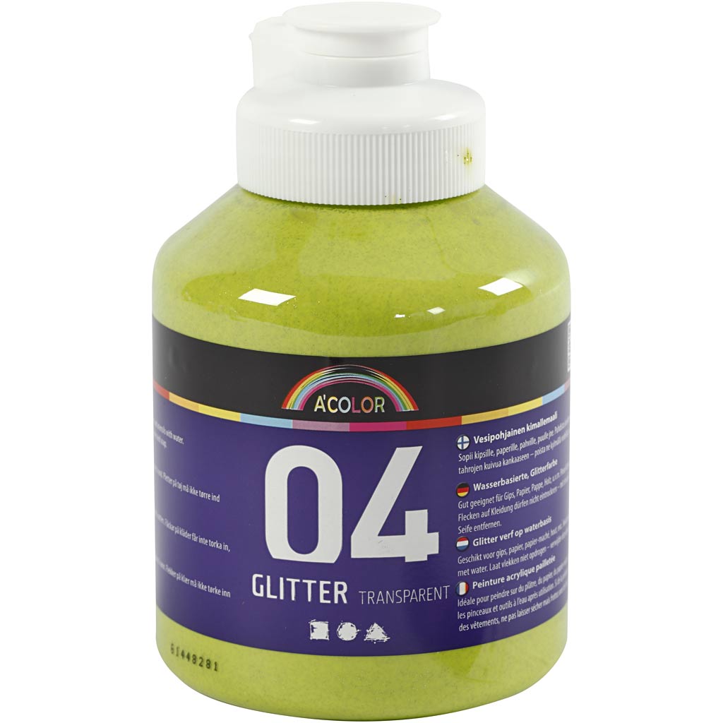 Creativ Company acrylique paillette de peinture pour les enfants - Lime Groen, 500 ml