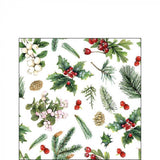 Serviette Ambiente 25cm verdure d'hiver blanc