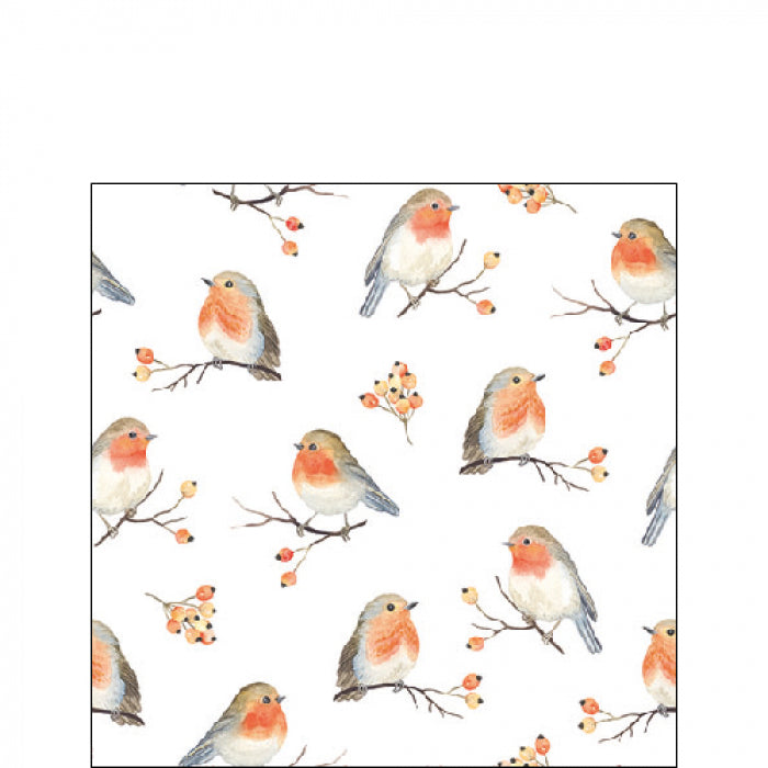 Serviettes Ambiente famille robin 33cm