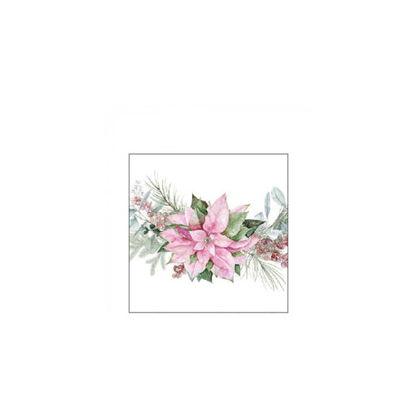 Serviettes Ambiente 25cm poinsettia rose