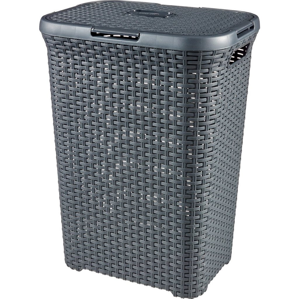 Curver Curver Style Wicker look laundry basket 60l anthracite