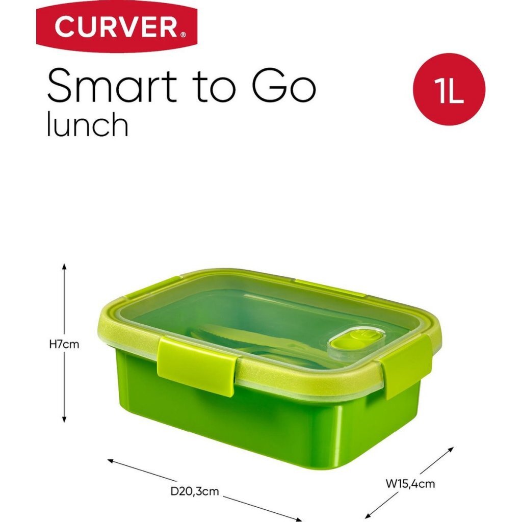 Curver Smart To Go Lunchbox 1L + Cutery Set