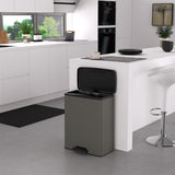 Poubelle à pédale Curver Decobin 65l gris froid