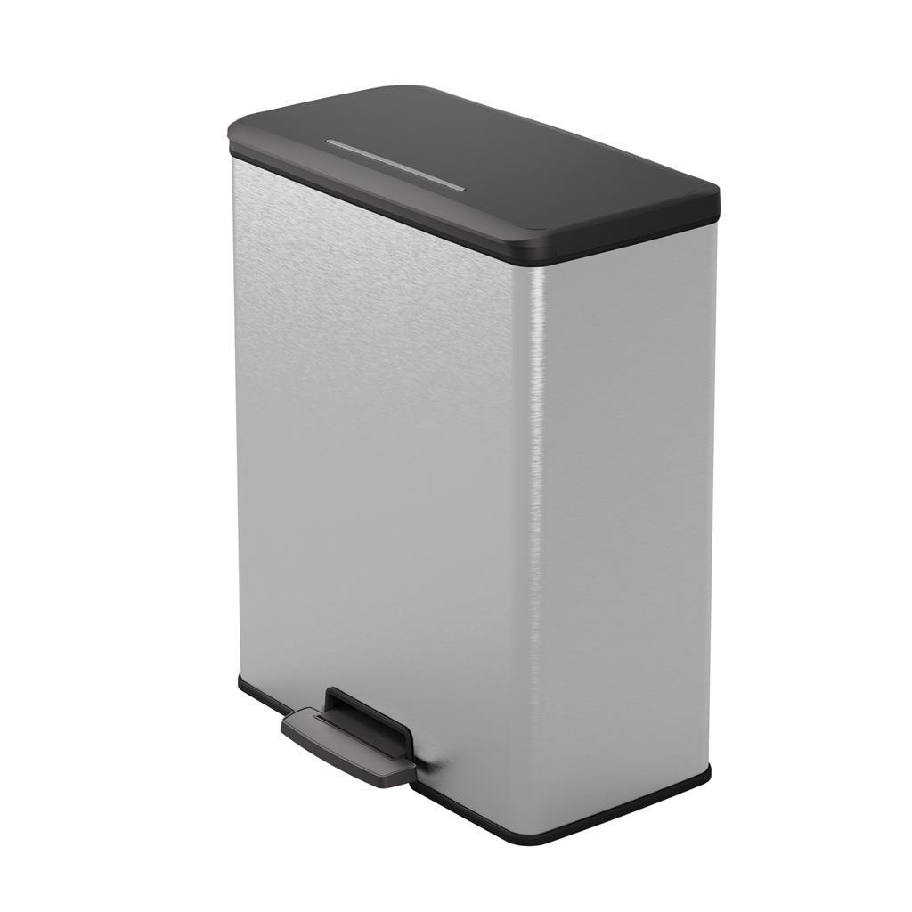 Curver curver pedal bin deco rectangular 65 l silver färgad